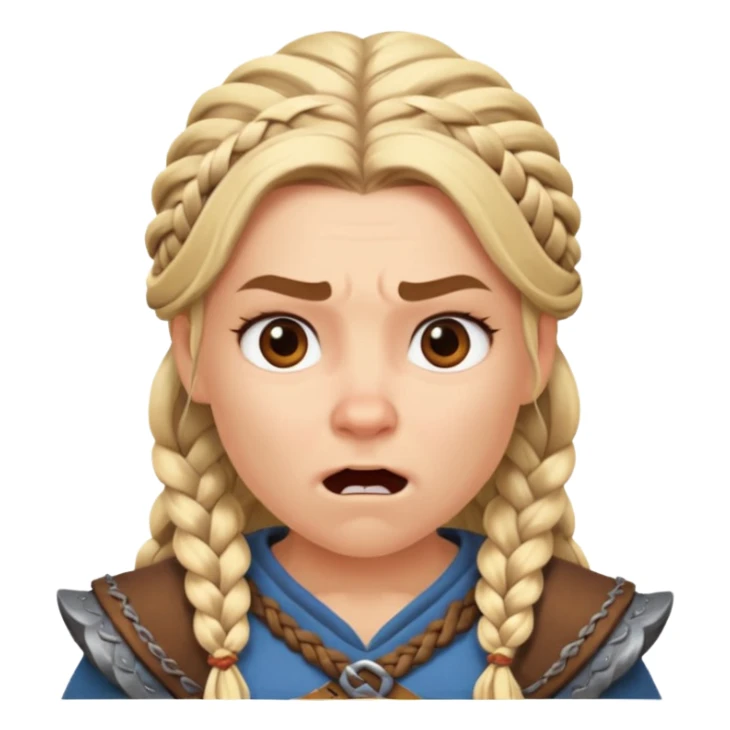 Viki vikingo surprised expression with braided hair sticker