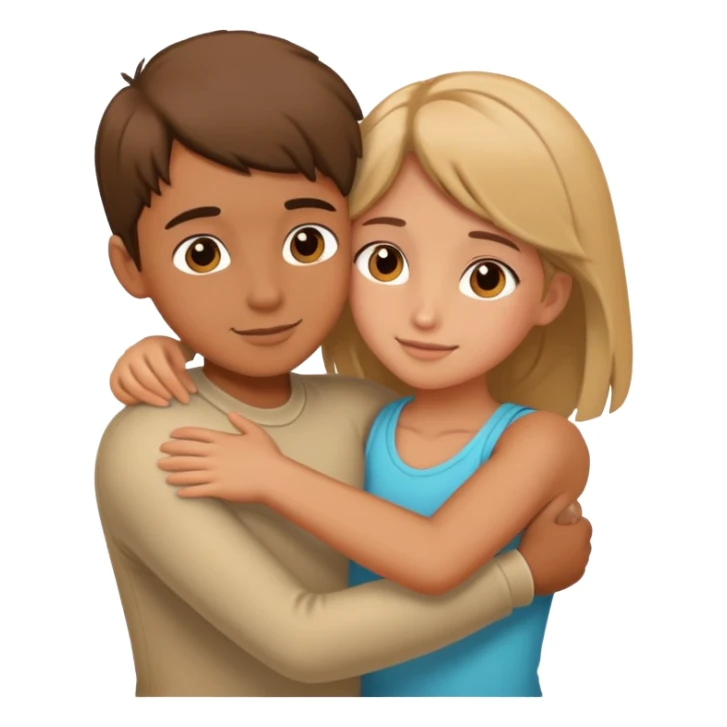 A boy and a girl hugging  sticker