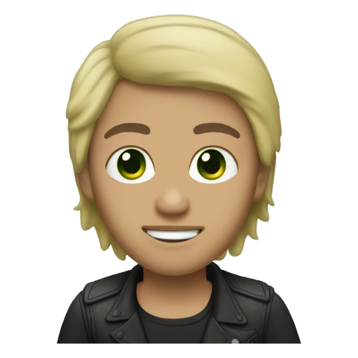 guitar player light skin green eyes black hair sticker