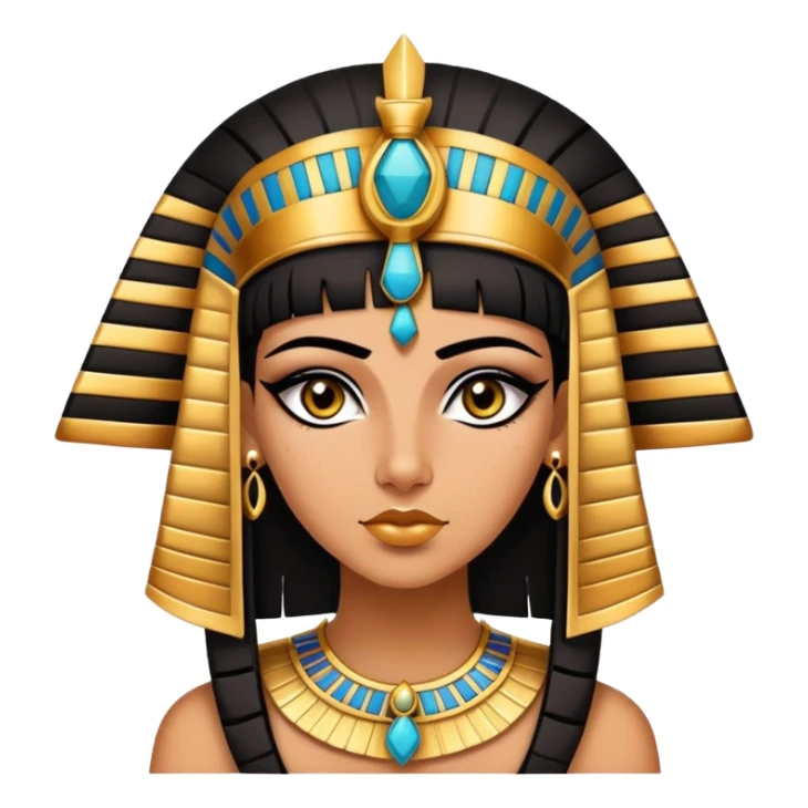 Cleopatra, Egyptian pharaoh with headdress and eyeliner sticker