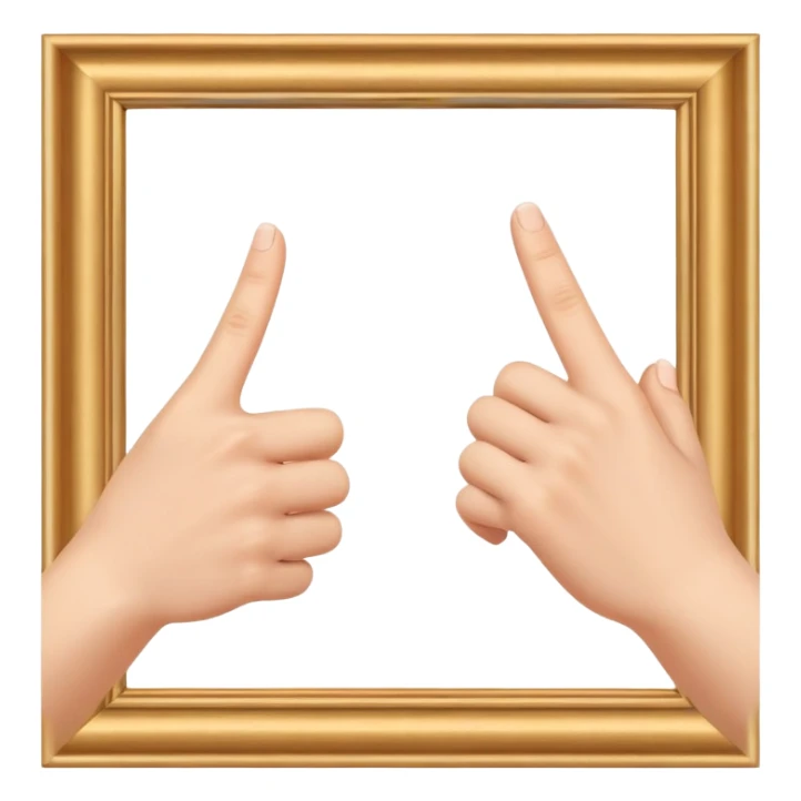 two hands making a frame gesture with fingers and thumbs, director framing shot sticker