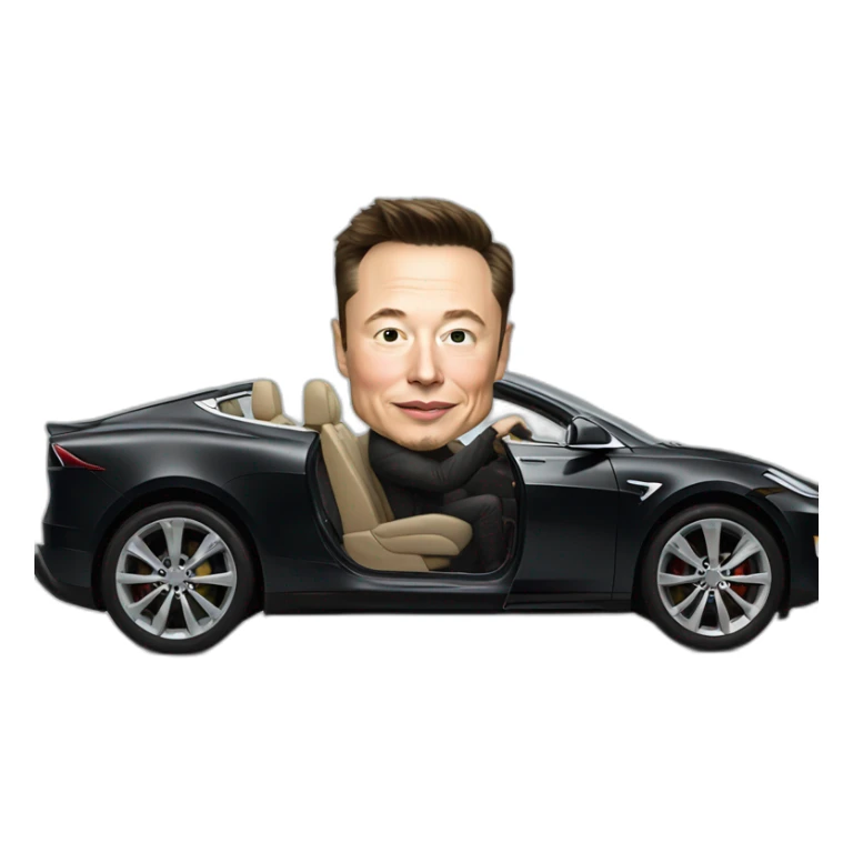 Elon Musk in a car sticker