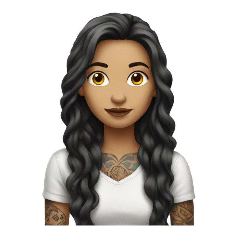 tattooed woman very attractive long hair sticker