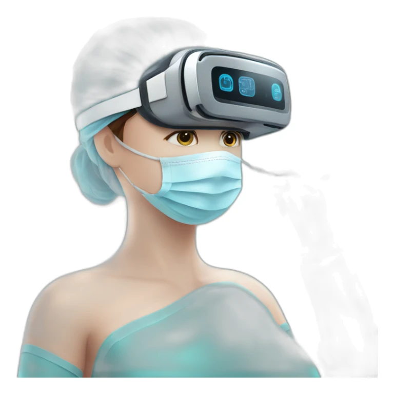 Surgeon-performing-Breast-surgery-with-virtual-reality-display sticker
