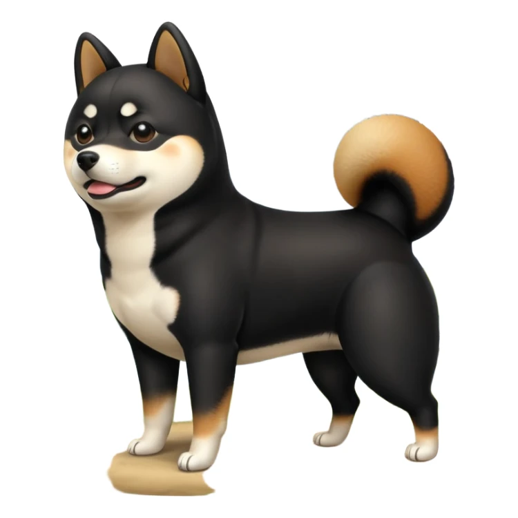 Black Shiba Inu dog pooping sticker