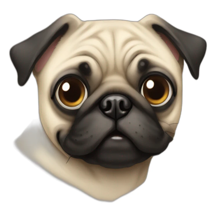 pug dog happy  with love eye sticker