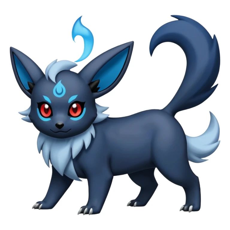 Absol-Umbreon-Zorua--Fakémon-hybrid-creature (full body)  sticker