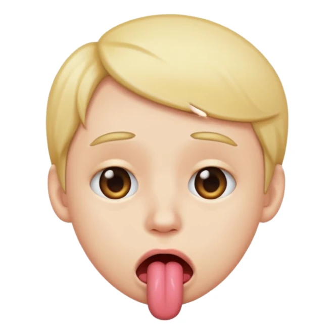 sad face with tongue sticking out sticker
