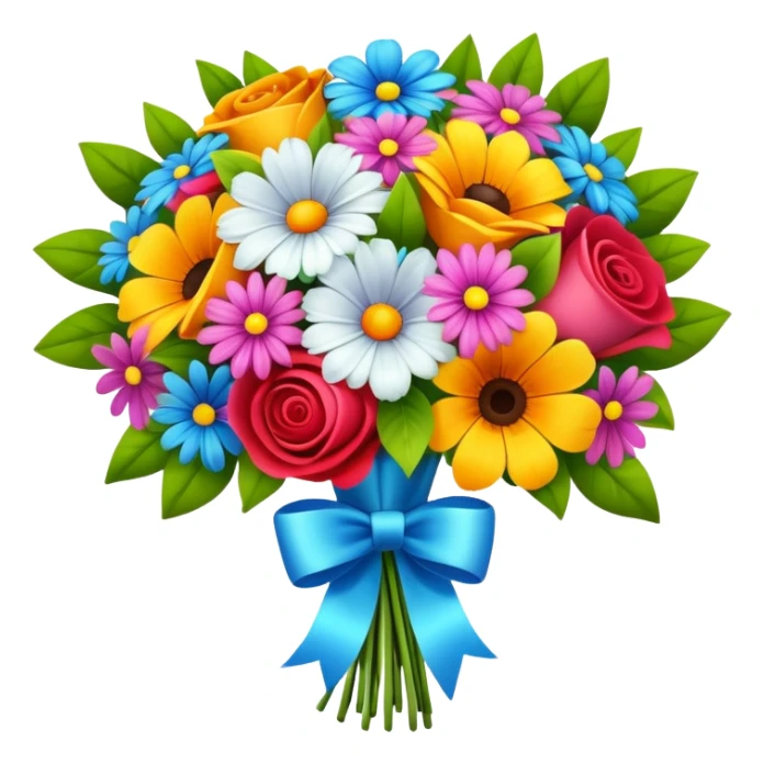 Wedding bouquet with colorful flowers sticker