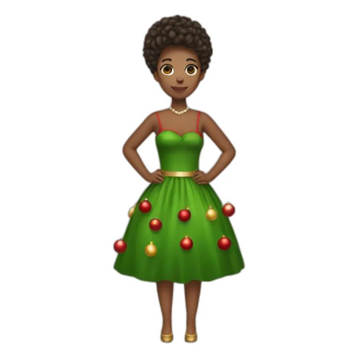 Woman, christmas dress, full body sticker