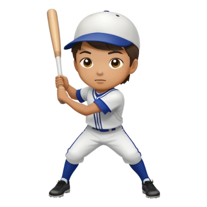 Japanese high school boy in gym uniform playing baseball sticker