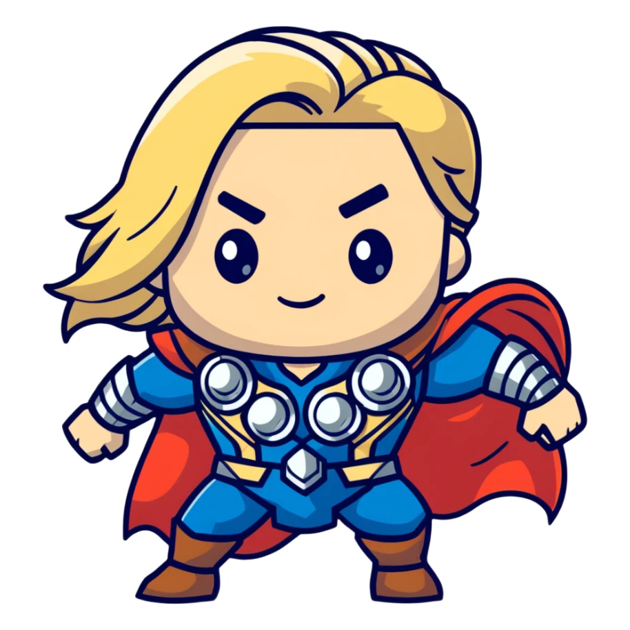 thor with flowing blonde hair sticker