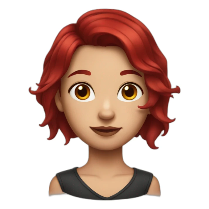 girl with dark red hair and shoulder tattoo sticker