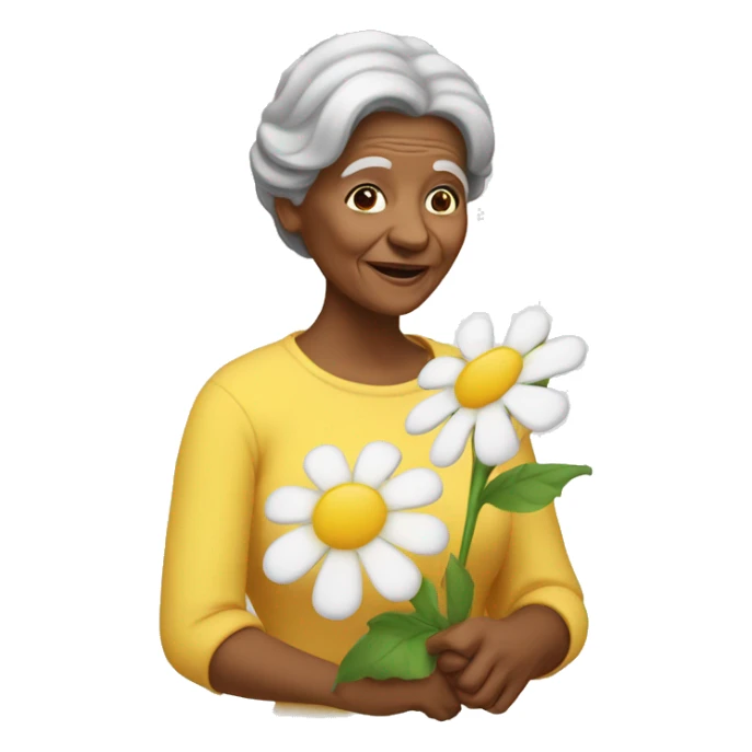grandmother with a flower on ha ir sticker