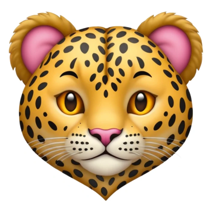 Emoji corazón con estampado de leopardo blanco  sticker