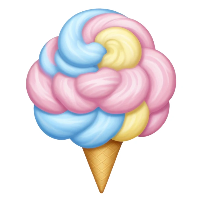 Pink, blue, and yellow swirled into fluffy cotton candy sticker