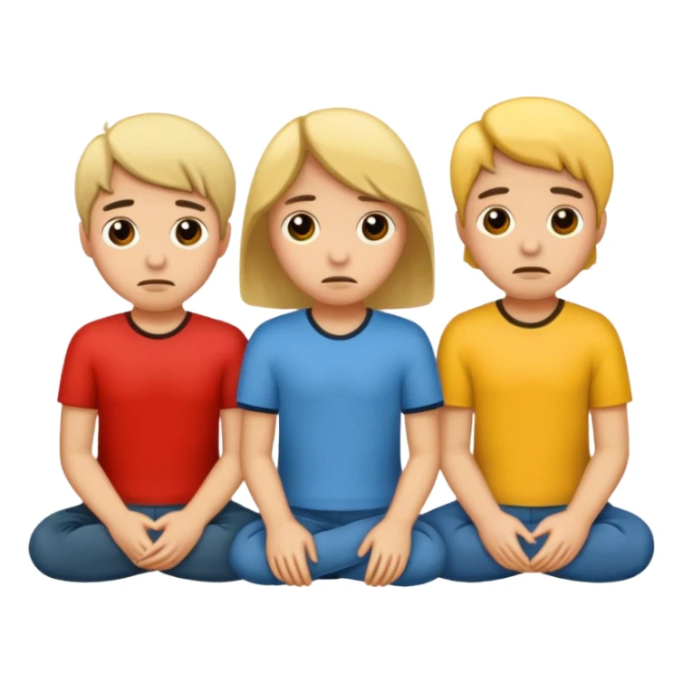 grupo de 5 amigos tristes sticker