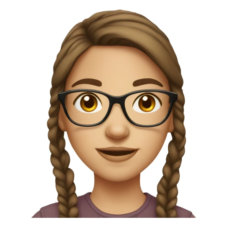 brown haired girl glasses portrait sticker