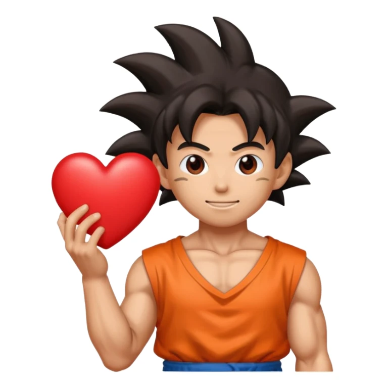 Goku holding emoji heart sticker