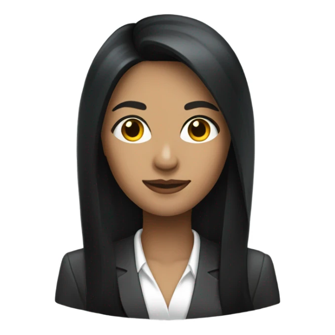 business woman long straight black hair sticker