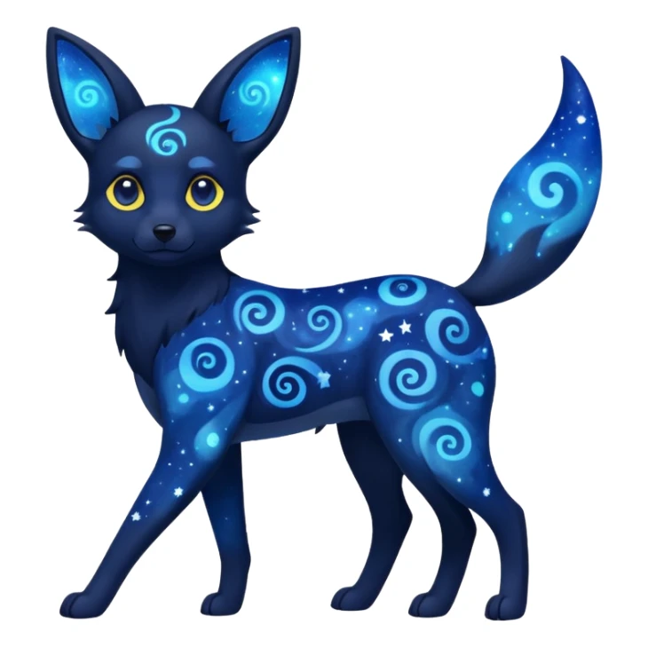 Dark-Deep-Cobalt-Blue Nebulae Starry Sparkly Swirly-patterned Star-patterned Umbreon-spirit sticker