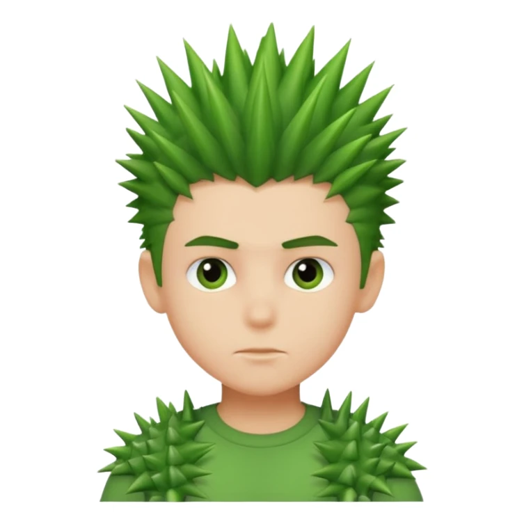 Boy with Spiky Hair – green spikes sticker