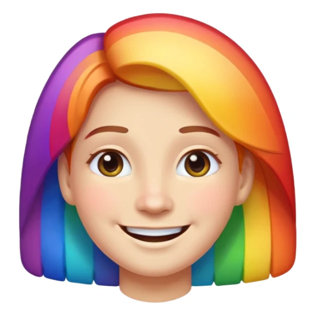 pride character, smiling, rainbow colors, inclusive and joyful vibe, modern Apple emoji style, clean vector look, soft gradients, simple background sticker