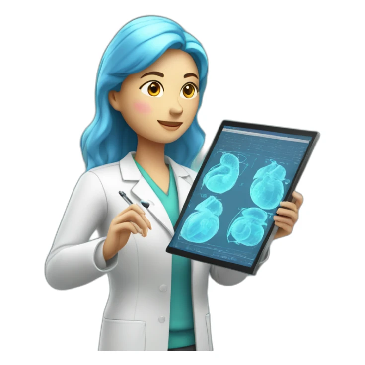 Biomedical-Engineer-studying-hologram-3d-model-of-breast sticker