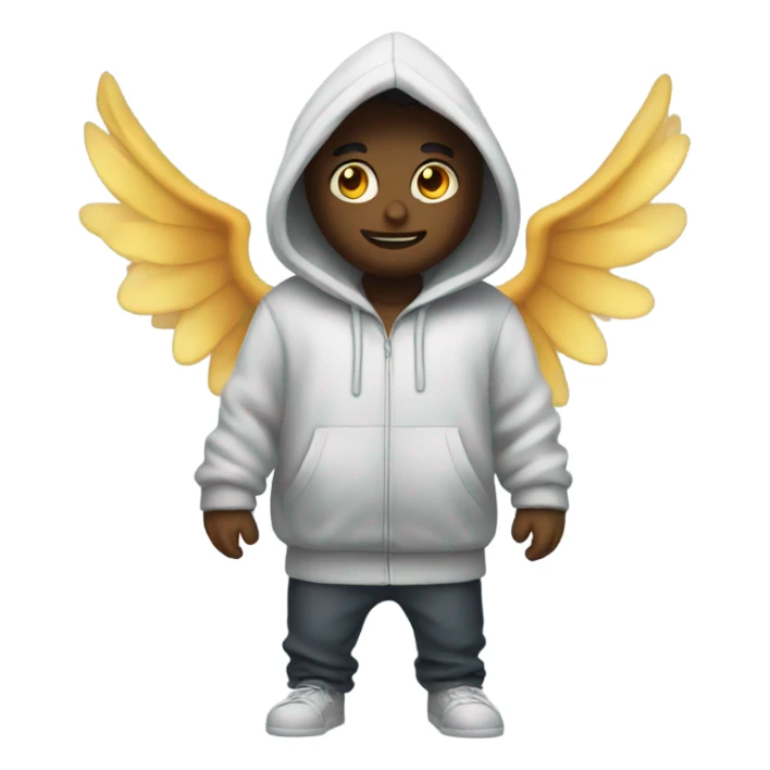 demon in hoodie with angel wings sticker