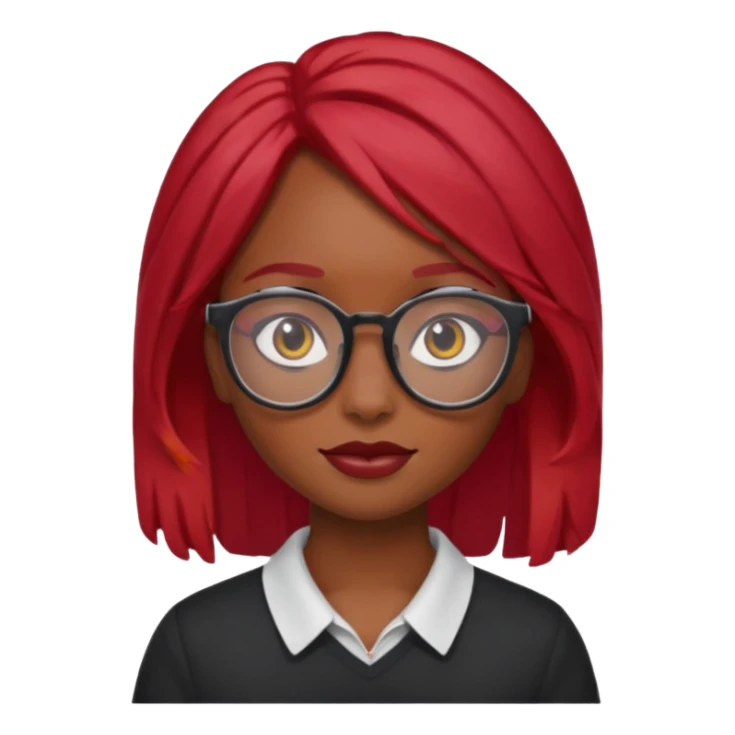 Kat saçlı gözlüklü siyah saçlı bir kiz sticker