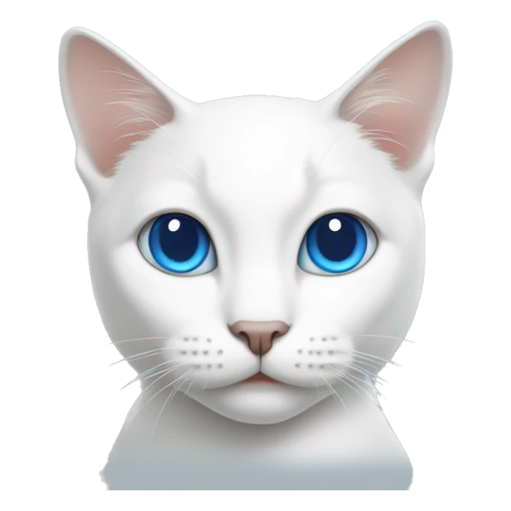 White cat with short ears and blue eyes  sticker