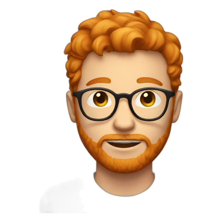 ginger guy with round glasses, short hair and stubble sticker