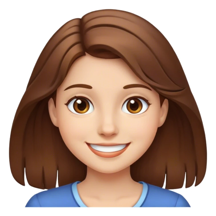 smiling girl with brown hair sticker