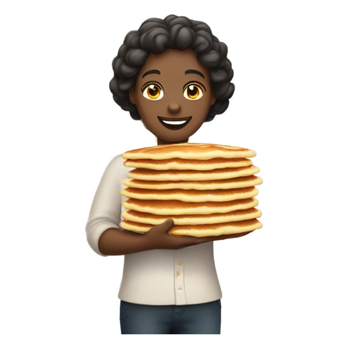 Little fat person holding pancakes  sticker
