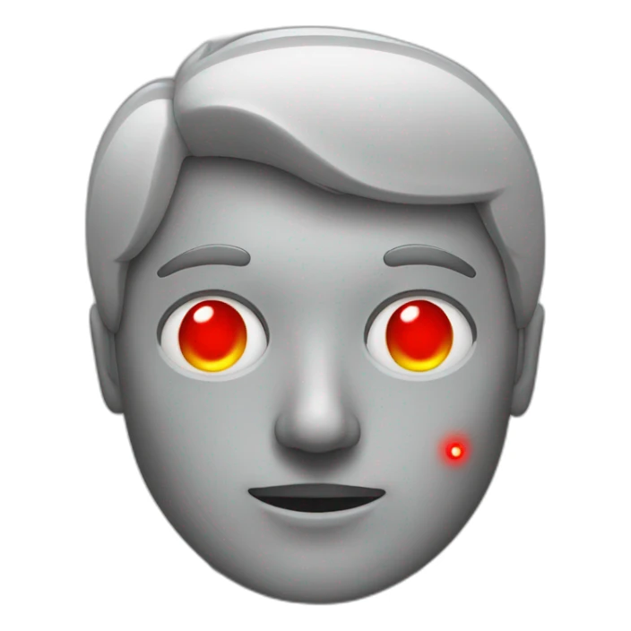 grey person with red laser coming out of each eye sticker
