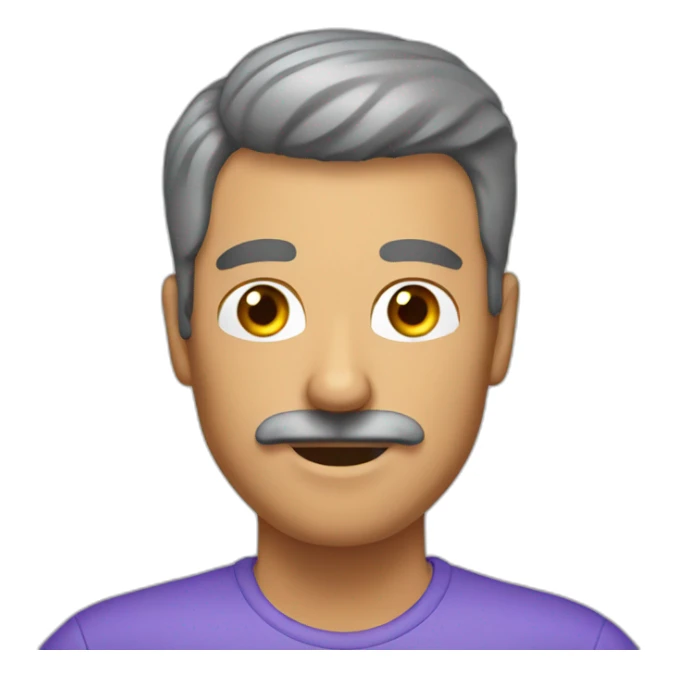 A tanned man with a moustache who just recently had a hair transplant sticker