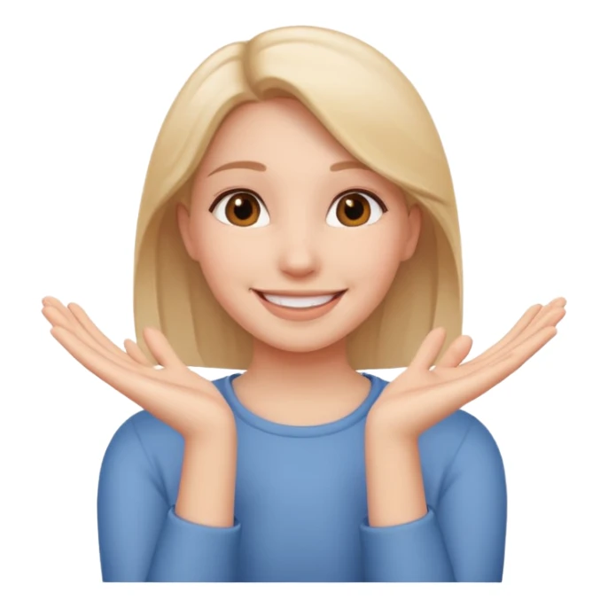 girl hands around her self smiling  sticker