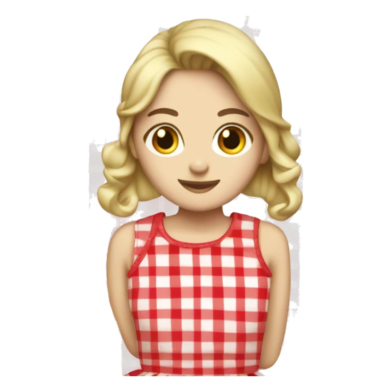 Red and white gingham dress no human sticker