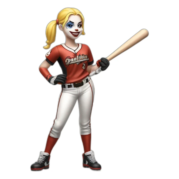 Harley Quinn con un palo de béisbol sticker