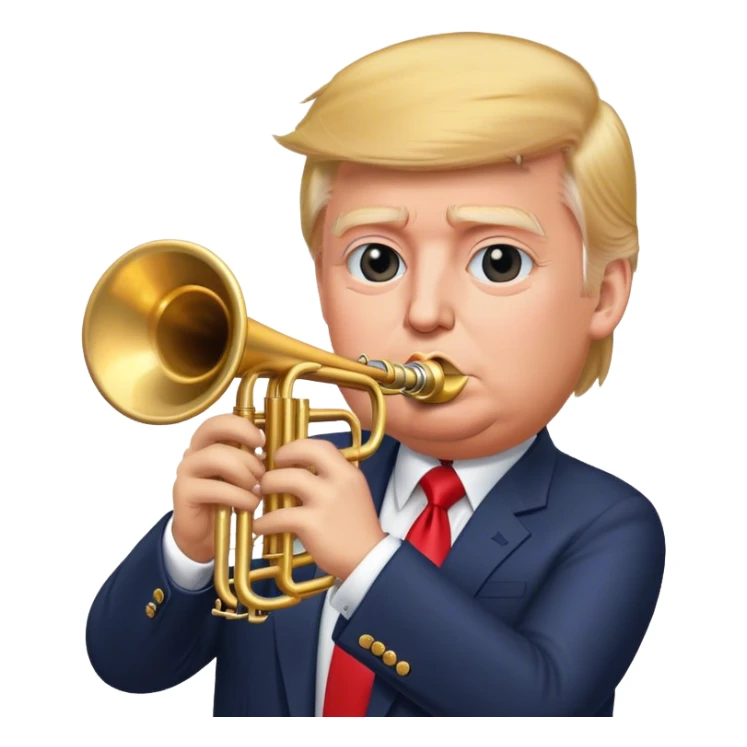 Trump with trumpet  sticker