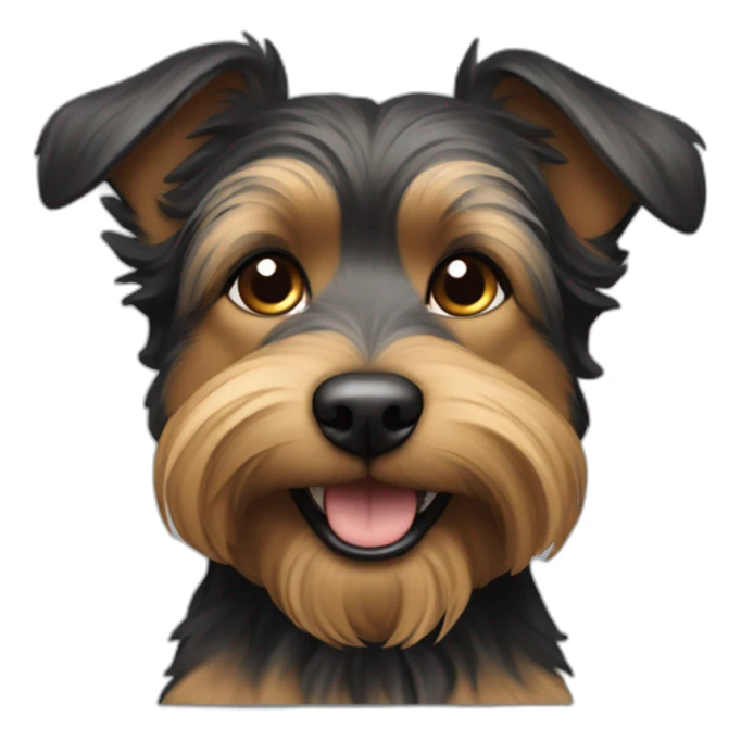 dog-large-yorkshire-older-black-tan-closeup-smile sticker