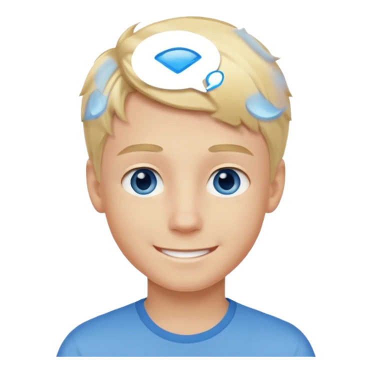 Hazme un chico rubio con ojos azules pero como adolecente sticker