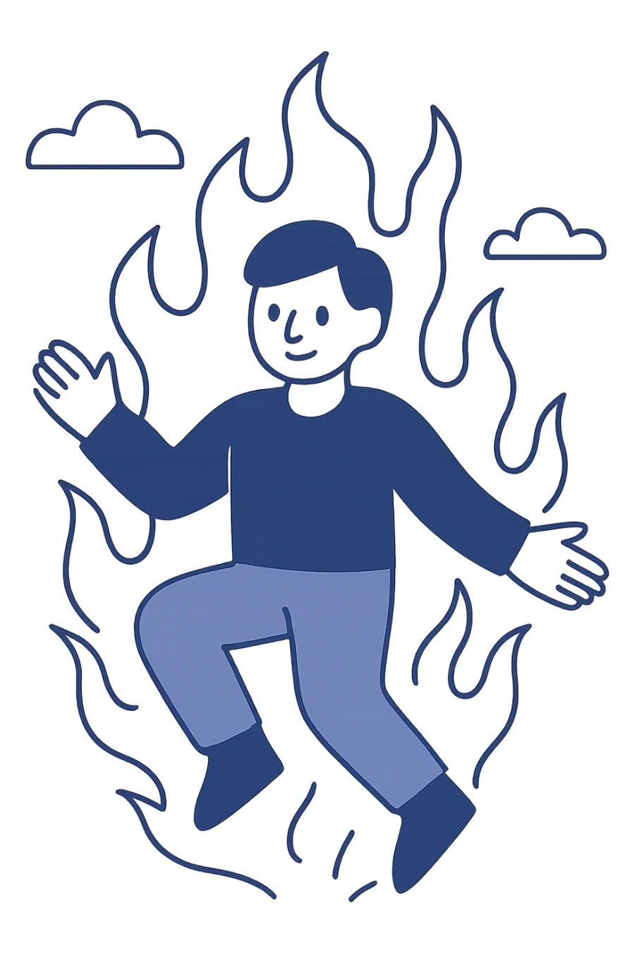 white fire, dynamic, energetic style sticker