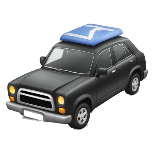 Car with “M” sign on a roof sticker