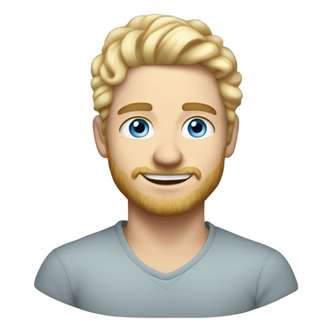 full body light curl blonde 30yo man blue eyed pale skin sticker