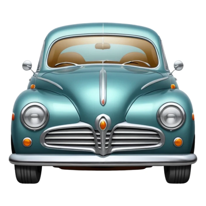 Illustrate a classic vintage car with chrome details & round headlights. sticker