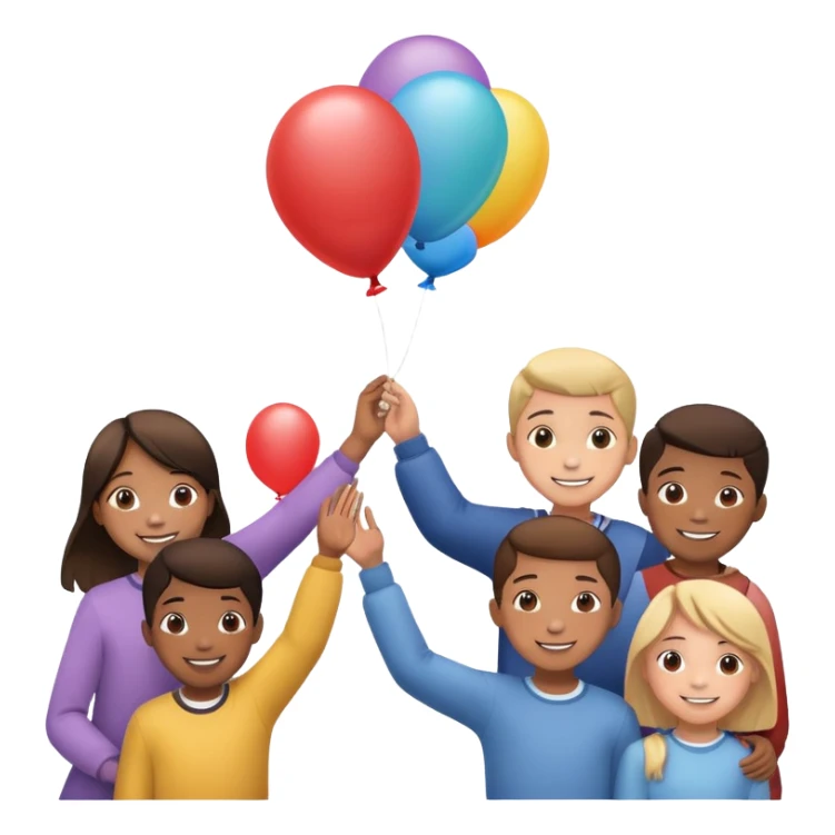 kids letting a ballon go sticker