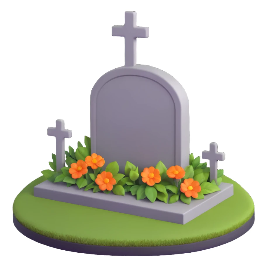 3D illustration of a grave, realistic lighting sticker