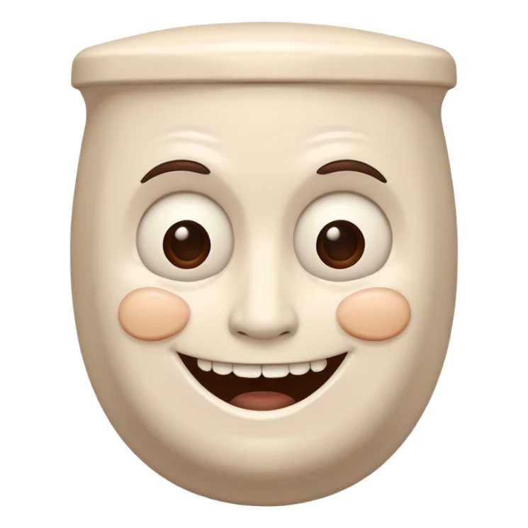 A man head with a creepy smile and his body is a toilet  sticker
