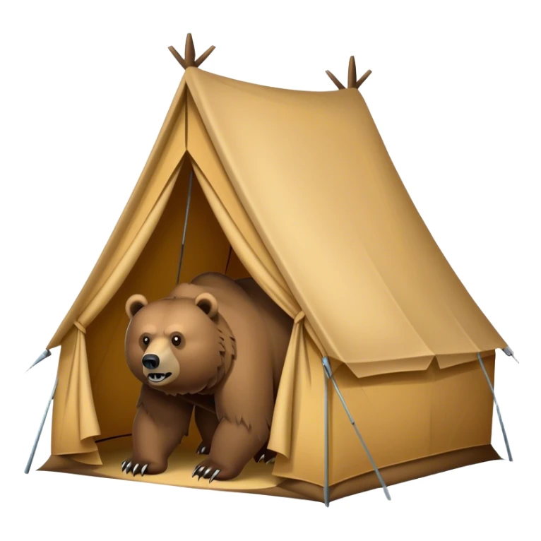 a tent being stalked by a grizzly bear sticker